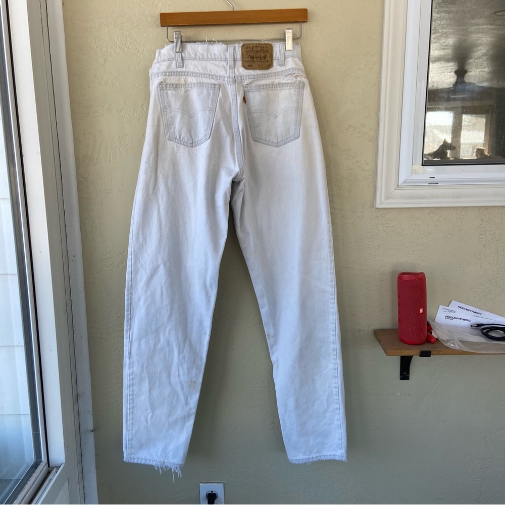 Vintage 70s Mens 32x34 Levi’s 550 Light Wash Orange Tab Distressed Denim Jeans - Picture 2 of 14